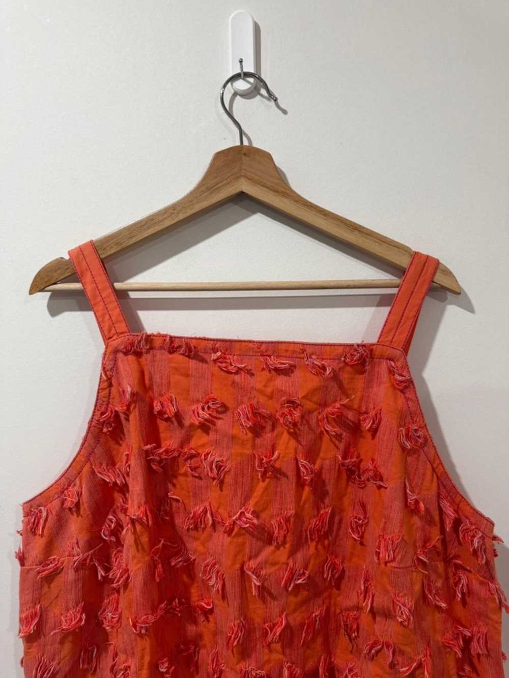 Anthropologie Orange Textured Tiered Midi Dress - Picture 9 of 10